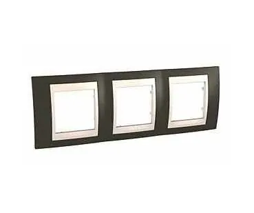 фото Рамка 3-м UNICA Хамелеон горизонт. какао/беж. SchE MGU6.006.571