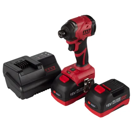 Фото №2 Аккумуляторный шуруповерт, ударный, 18 В, 4 предмета, кейс MIGHTY SEVEN DS-202A