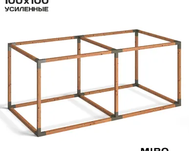 фото Коннекторы для беседки из бруса 100х100 Double CUBE мох