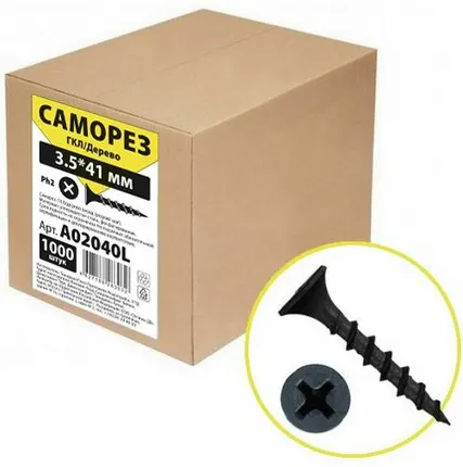 Фото №0 Саморез для ГКЛ/дерево 3,5*41 (1000шт)