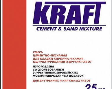 фото Цементно песчаная смесь М150, KRAFT, 25кг KRAFT