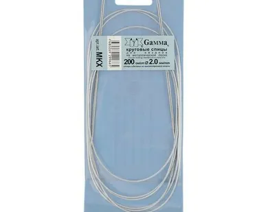 фото Спицы круговые MKX сталь (d 2.0 мм)/200 см, 1 шт с металл. леской, Gamma