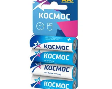фото Элемент питания солевой R6 4хBL (блист.4шт) Космос KOCR64BL
