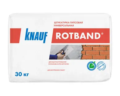 фото Штукатурка гипсовая Кнауф Ротбанд серая 30 кг
