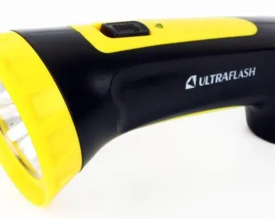 фото Фонарь LED 3804M (аккум. 220В черн./желт. 4 LED SLA пласт. коробка) Ultraflash 12867