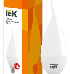 фото IEK Лампа светодиод. 5/3000/Е14/С35 свеча на ветру IEK