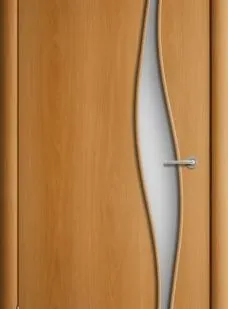 фото Полотно дверное остекленное ПО Волна 700 миланский орех (ПО-О15)