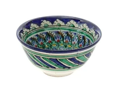 фото Пиалла средняя d-9 см., h-5 см, синий (Риштанская керамика)