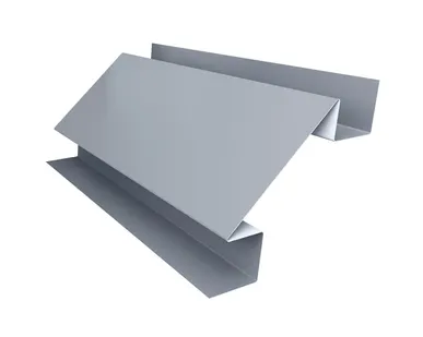 фото Планка угла внутреннего сложного Экобрус Grand Line 0,45 PE с пленкой RAL 9006 бело-алюминиевый