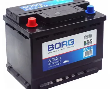 фото Аккумулятор BORG Standard 60 Ач п.п. (ТУРЦИЯ)