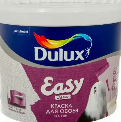 Фото №0 Краска для стен и обоев белая матовая Dulux Easy BW 10л