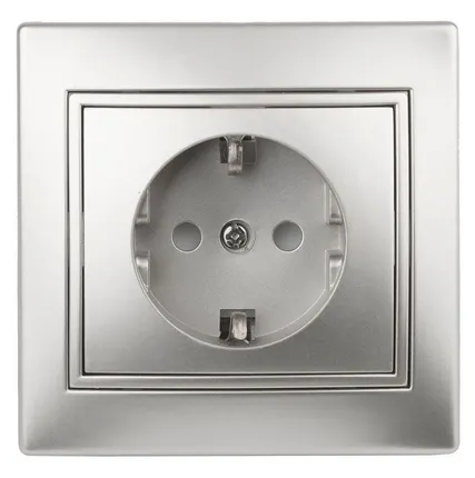 Фото №1 Розетка СП Plano 2P+E Schuko 1-202-03 16А-250В IP20 алюм. Intro Б0030058