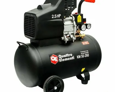 фото Компрессор поршневой масляный QUATTRO ELEMENTI KM 50-260 ( 260л/мин, 50л, 2,5 л.с, 8 бар, 31кг)
