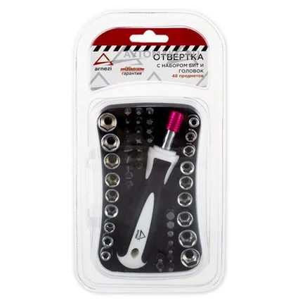 Фото №0 ARNEZI Отвертка с набором бит и головок 48пр.