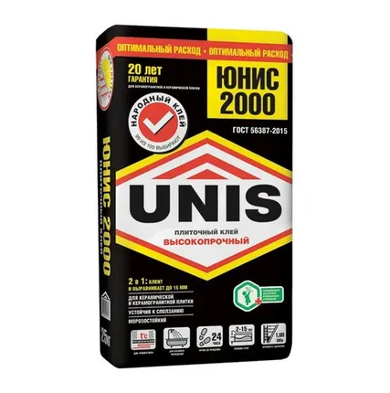 Фото №0 Клей для плитки Юнис 2000 25 кг