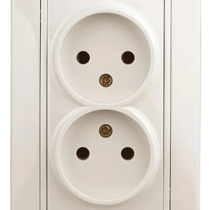 Фото №0 Розетка СП Plano 2х2P 1-204-02 16А-250В IP20 сл. кость Intro Б0027614