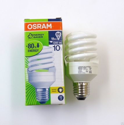 Фото №0 Лампа энергосберегающая Osram 18/827 Е27