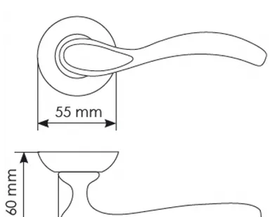 фото CATHERINE, ручка дверная межкомнатная MH-36-CLP W/PC, цвет - белая эмаль/хром