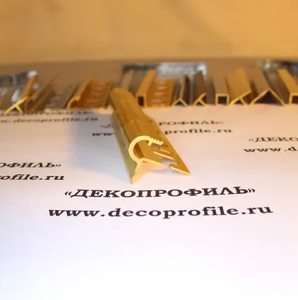 Фото №0 Профиль F-образный латунь Progress 2,7м - Латунь полированная - 12,5 мм