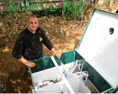 фото Установка систем водоотведения для частного дома