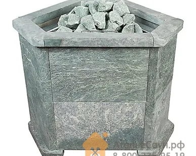 фото Печь Kristina Premium Кристина Премиум ЭНУ-14 угловая в каменной облицовке (без пульта)