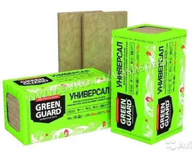 фото Минвата GreenGuard Универсал 45я плотность 50мм для стен, скатных кровель.