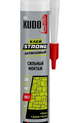 Фото №0 Клей для сильного монтажа на акриловой основе, KUDO Strong белый, 280 мл