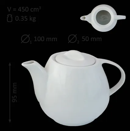 Фото №0 Чайник &quot;Таир&quot; 450 мл белый, добрушский фарфор