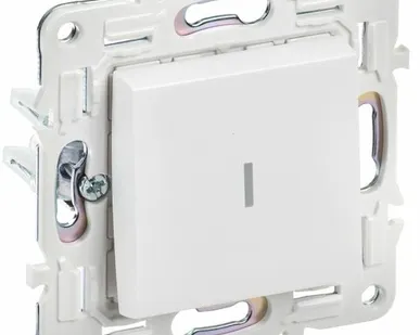 фото SKANDY Выключатель 1-клавишный с индикацией 10А SK-V07W арктический белый IEK