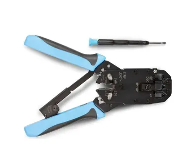 фото Инструмент HT-200AR обжимной для RJ50 RJ45 RJ12 RJ11 (10P10C; 8P8C типа AMP; 6P6C; 4P4C) профессиональн. с храп. механизм. Hyperline 35548