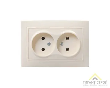 фото Розетка 2-м СП КВАРТА c зазем.крем. 16А IP20 РС12-3-ККм ИЭК ERK24-К33-16-DM