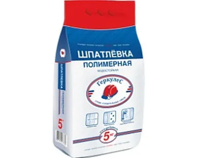 фото Шпатлевка "Полимерная водостойкая" белая 4,5кг поддон 180шт (Геркулес)