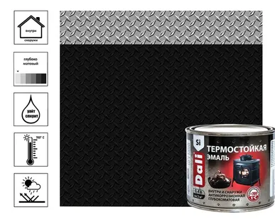 фото Эмаль Daliтермостойкая, черная 0,4 л