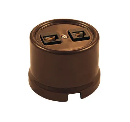 Фото №0 Розетка компьютерная RJ45: цвет "кричневый" B1-302-02