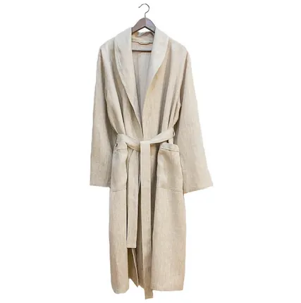 Фото №0 Халат для бани мужской Linen Steam Натюрель (р.54-56, бежевый, 100% лён)