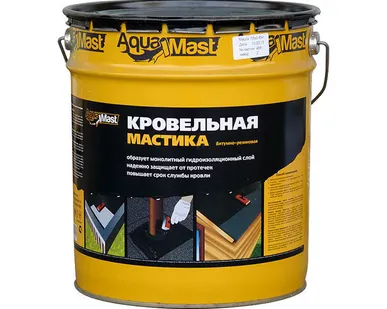 фото Мастика битумно-резиновая AquaMast Кровля, 18кг AquaMast
