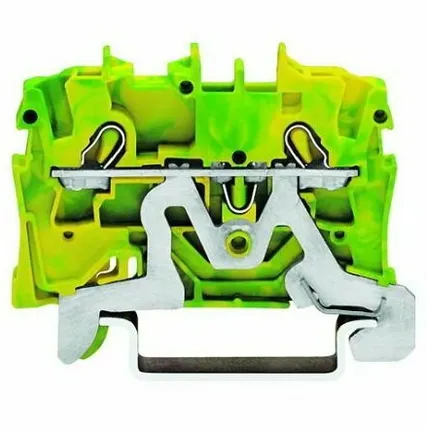 Фото №0 Клеммник WAGO WAGO 2004-1207, клемма 2-х проводная с заземлением желто-зелёная