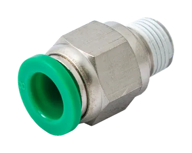 фото 01C0418 - Фитинг цанговый прямой коническая наруж. резьба R1/8'' под трубку 4мм