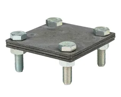 фото Соединитель "полоса-полоса" 70*70мм с прокладкой 4 болта (РФ)