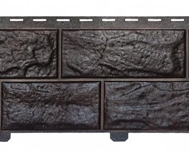 фото Формованный сайдинг Альта-Профиль Камень Вулканический цвет Обсидиан