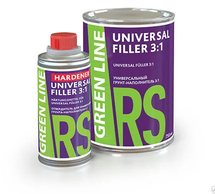 Фото №0 Грунт автомобильный Green Line RS Universal Filler 3:1 черный 750 мл