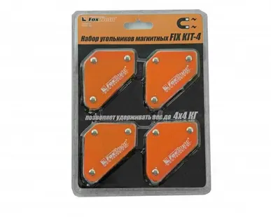 фото Набор угольников магнитных FIX KIT-4, 4шт/комплект,45/90/135град, усилие 4