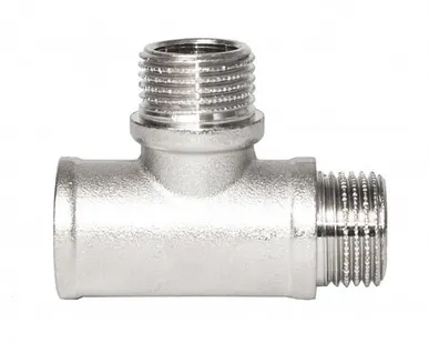 фото Тройник 1" В-Н-Н никелированный