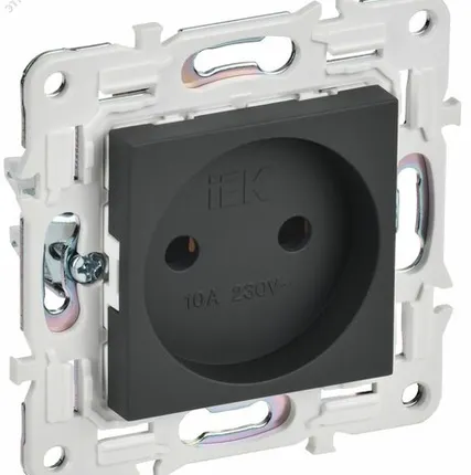 Фото №0 SKANDY Розетка без заземления без защитных шторок 10А SK-R02G графит IEK