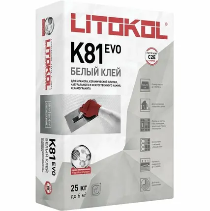 Фото №0 Клей для плитки Litokol Litoflex K81 25 кг
