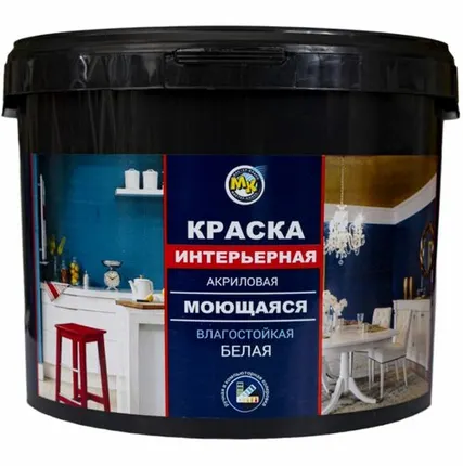 Фото №0 Краска для стен и потолков акриловая Мастер-Класс Интерьерная белая глубокоматовая 40 кг