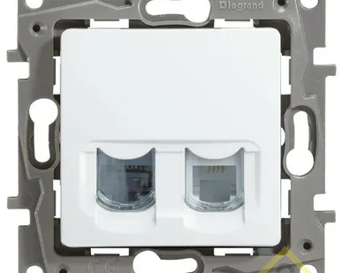 фото Механизм розетки RJ11+RJ45 кат.5 UTP ETIKA Plus бел. Legrand 672252