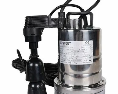 фото Насос дренажный STOUT с вертикальным поплавком, кабель 10 м, 230V, Q=175 л/мин, H=10 м