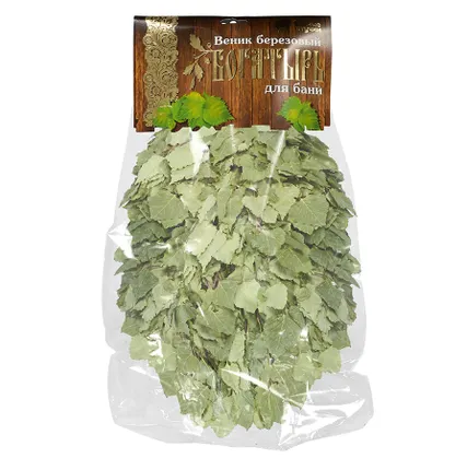 Фото №1 Веник березовый Богатырь (в упаковке, арт. БШ 32469)