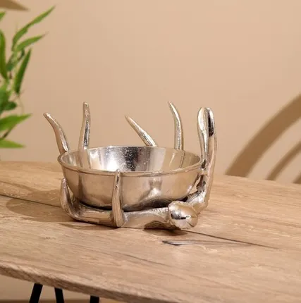 Фото №0 Конфетница «Рога», алюминий, 22×22×13 см